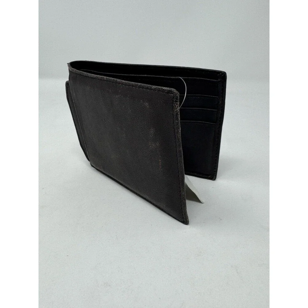 Vintage Rolfs Men's Genuine Leather Bifold Flipfold Wallet Dark Brown